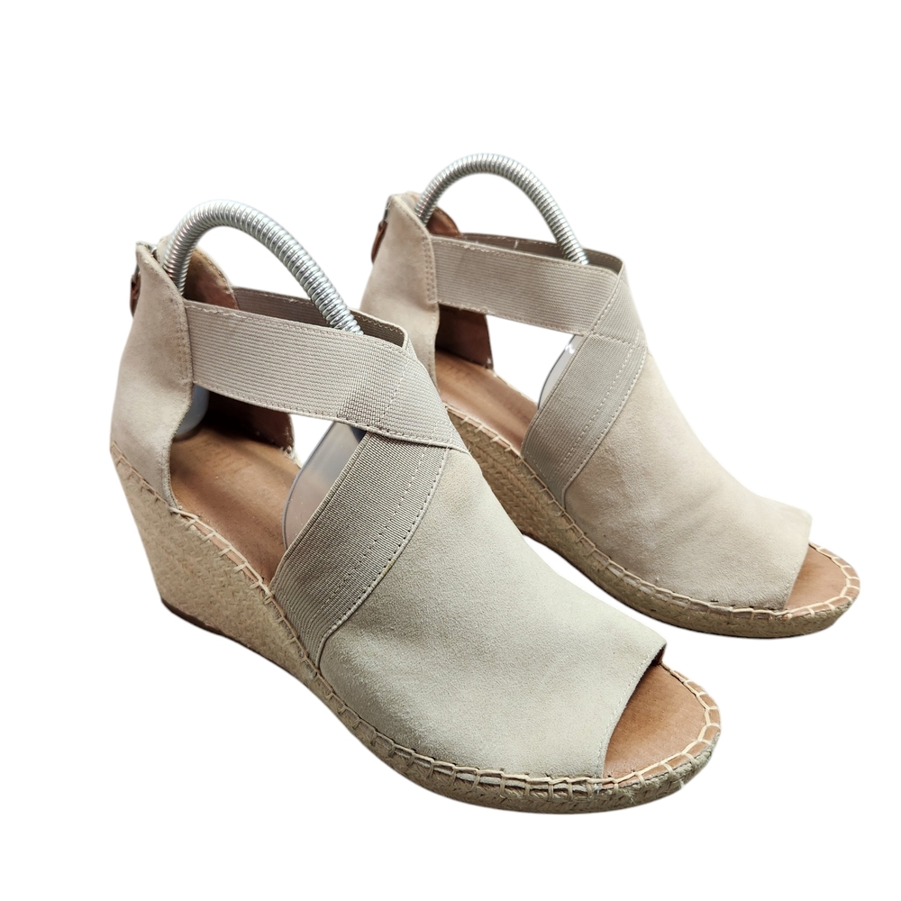 KENNETH COLE Women's Beige Wedge Sandals Dressy Casual 3" Heel Size 9.5M